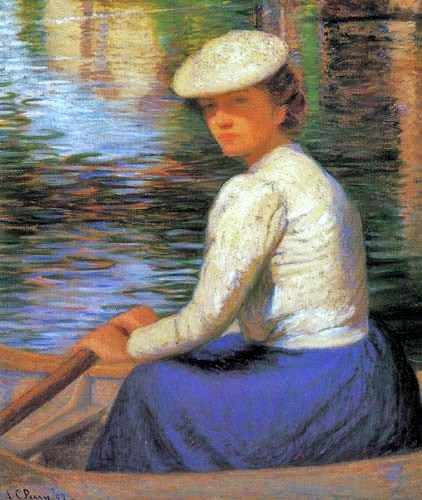 Lady Rowing a Boat by Lilla Cabot Perry (American 1848 - 1933)