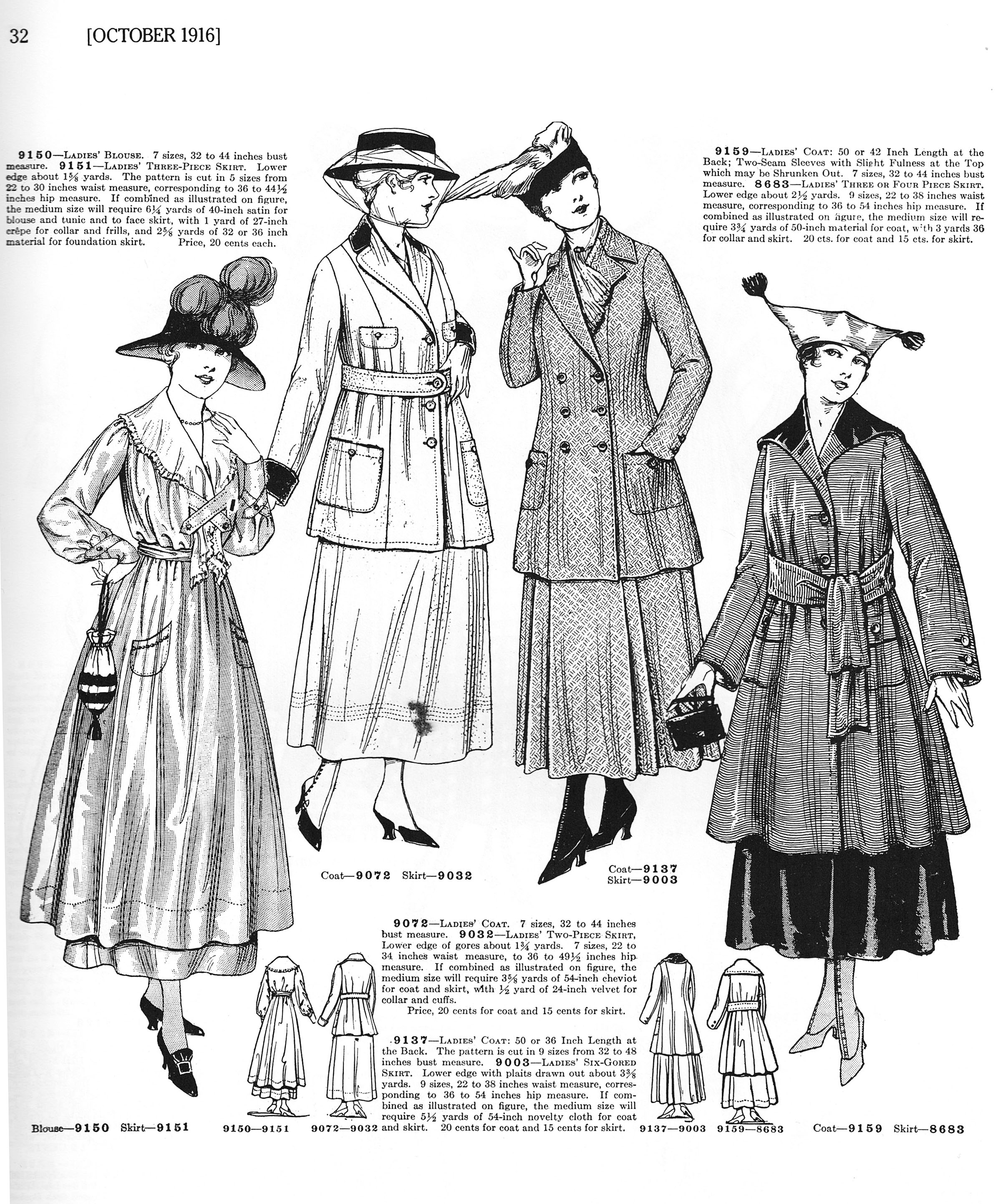 October 1916 Russell's Standard Fashions, publ. by Dover Press