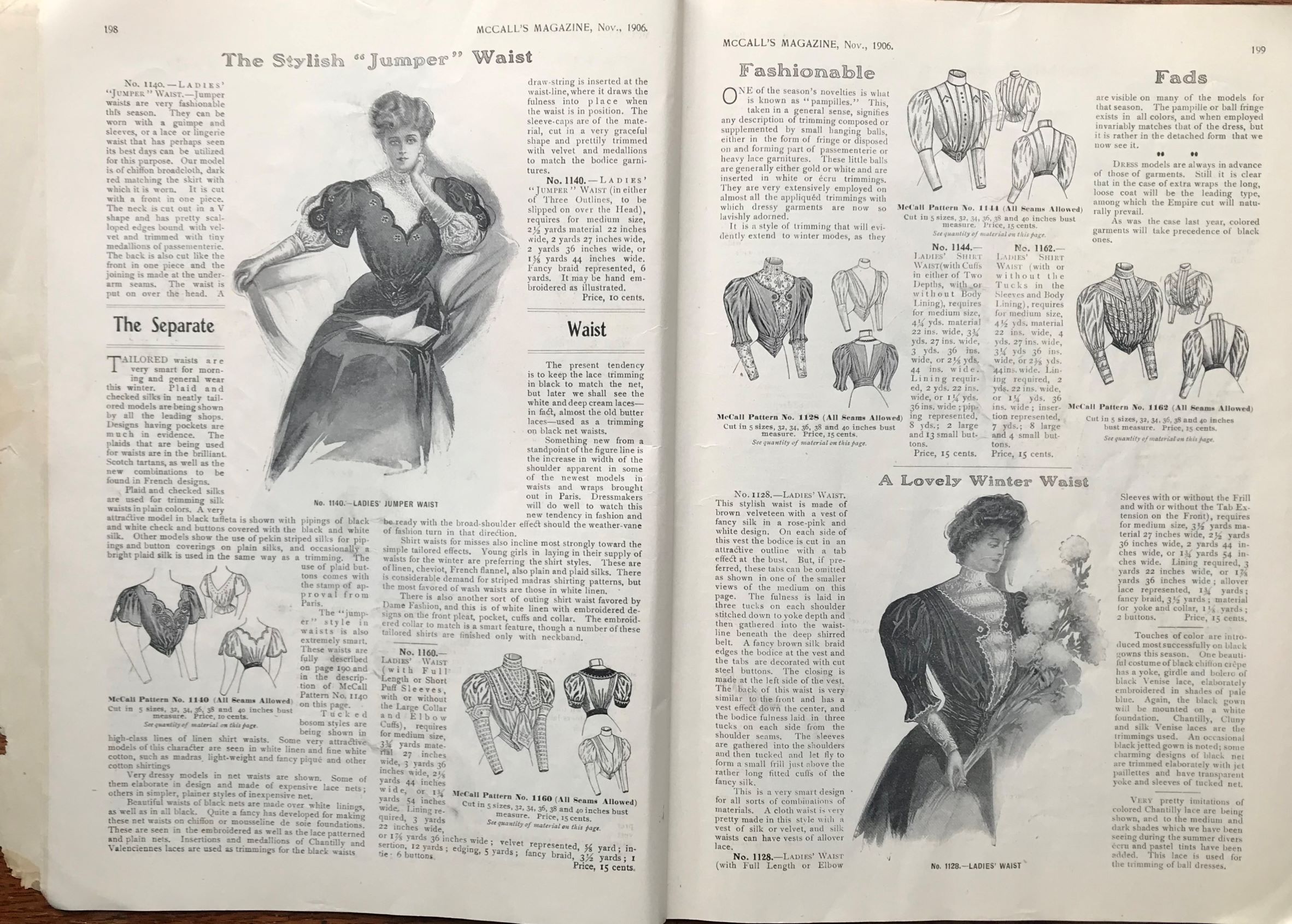 1906 November McCall's; The Stylish Jumper Waist